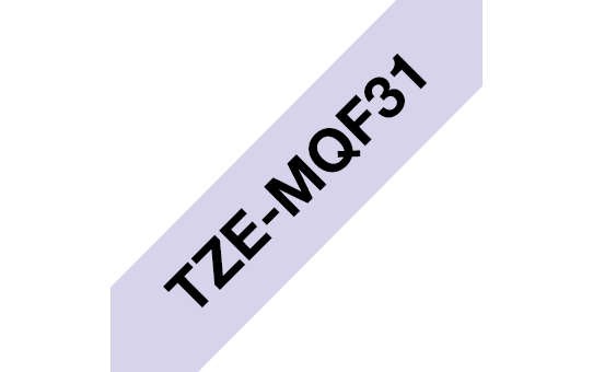 Brother TZeMQF31 matt merketape med sort skrift på pastell lilla bunn