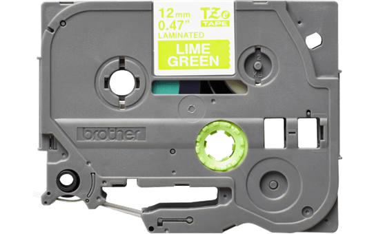 Cassetta nastro per etichettatura originale Brother TZe-MQG35 – Bianco su verde acido, 12 mm di larghezza 2