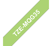 TZe-MQG35 - Cassette à ruban pour étiqueteuse Brother originale – Blanc sur vert citron, 12 mm de large