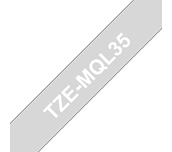 TZe-MQL35 - Ruban pour étiqueteuse Brother original – Blanc sur gris clair, 12 mm de large