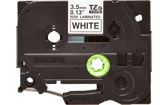 Brother TZe-N201 - черен текст на бяла неламинирана лента, 3,5mm 2