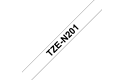 Brother TZeN201 original etikettape, svart på vit, 3,5 mm 