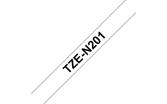 Oryginalna nielaminowana taśma TZe-N201 firmy Brother – czarny nadruk na białym tle, 3.5mm szerokości