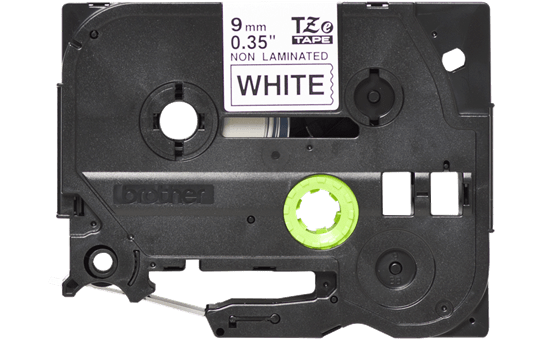 Origināla Brother TZe-N221 uzlīmju lentes kasete – melna drukas balta, 9mm plata 2