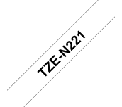 TZe-N221 - Cassette à ruban pour étiqueteuse Brother originale – Noir sur blanc, 9 mm de large