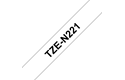 Original Brother TZeN221 ulaminert merketape – sort på hvit, 9 mm bred