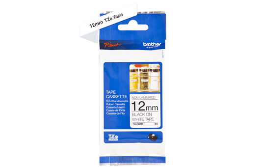 Genuine Brother TZe-N231 Labelling Tape Cassette – Black on White, 12mm wide 3