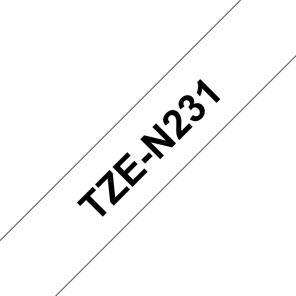 Originální kazeta s páskou Brother TZe-N231 - černý tisk na bílé, šířka 12 mm