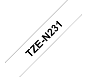 Genuine Brother TZe-N231 Labelling Tape Cassette – Black on White, 12mm wide