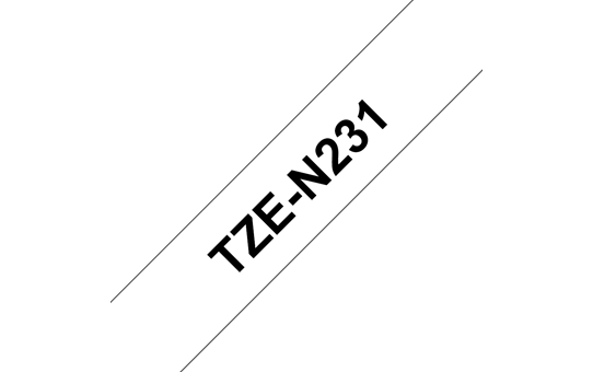Genuine Brother TZe-N231 Labelling Tape Cassette – Black on White, 12mm wide