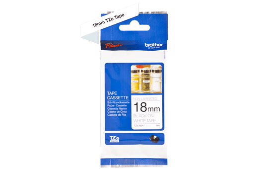 Genuine Brother TZe-N241 Labelling Tape Cassette – Black on White, 18mm wide 2