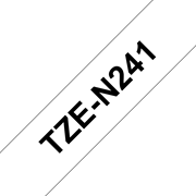 Oryginalna nielaminowana taśma TZe-N241 firmy Brother – czarny nadruk na białym tle, 18 mm szerokości