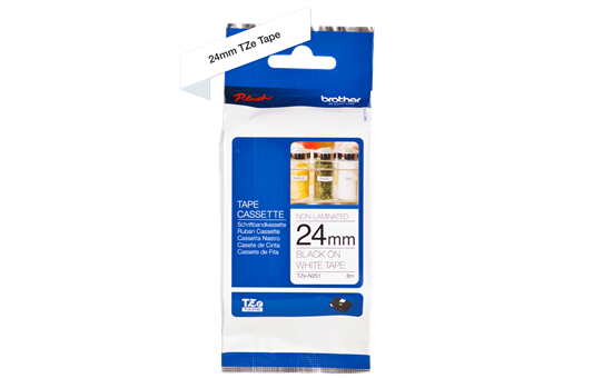 TZe-N251 niet-gelamineerde labeltape 24mm 3