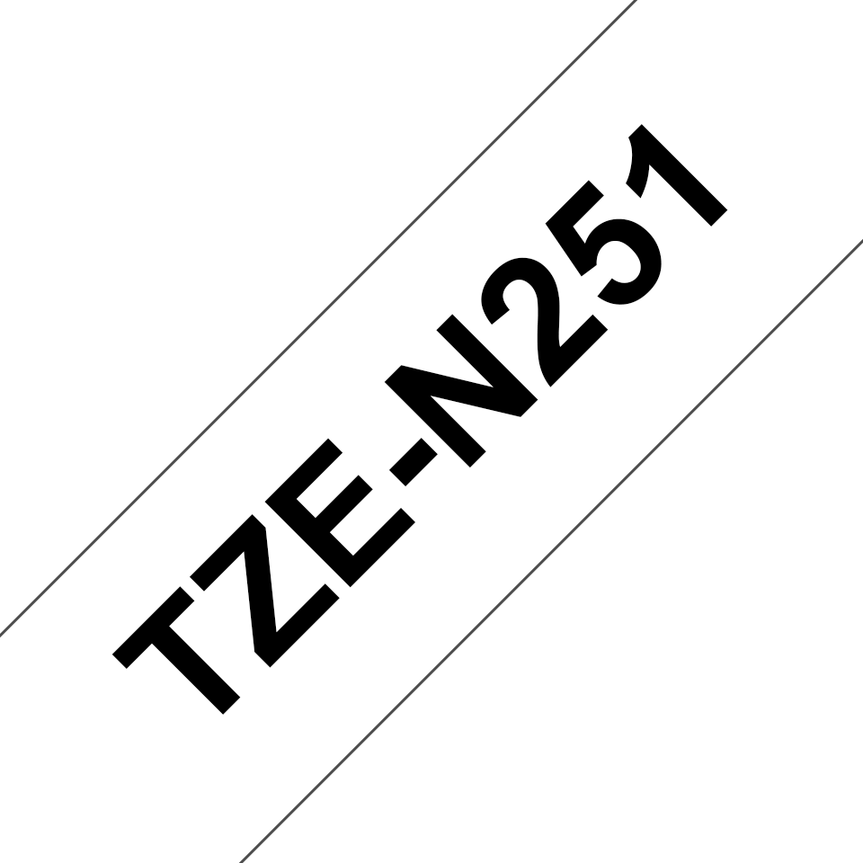 Alkuperäinen Brother TZeN251 -tarranauha – musta teksti valkoisella pohjalla, 24 mm