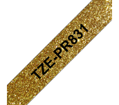 TZe-PR831 ruban d'étiquette noir sur or premium - 12mm