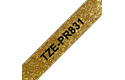 Casetă cu bandă de etichete originală Brother TZe-PR831 – negru pe auriu sclipitor, lățime de 12mm
