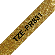 TZe-PR831 black on premium gold 12mm tape