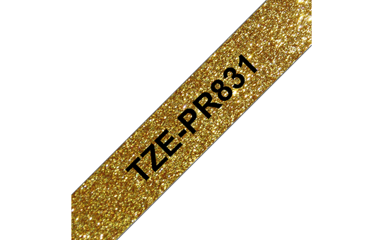 Brother TZe-PR831 Nastro originale - nero su oro glitter Premium, 12 mm di larghezza 3