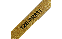 Oryginalna taśma premium TZe-PR831 firmy Brother – czarny nadruk na złotym tle, 12 mm szerokości