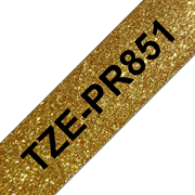 Oryginalna taśma TZe-PR851 firmy Brother – czarny nadruk na złotej etykiecie premium, 24 mm szerokości 