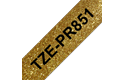 Оригинална лента Brother TZe-PR851 – Черен текст на искрящо златна лента, 24 mm