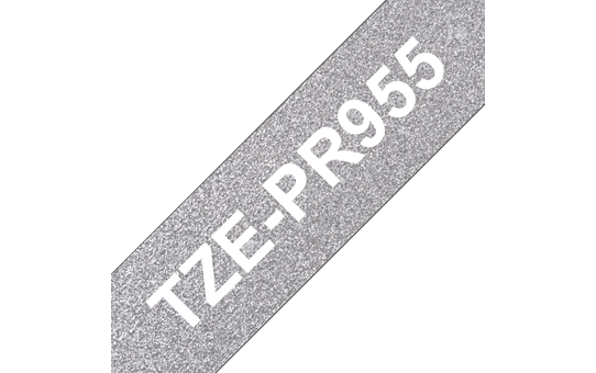 Alkuperäinen Brother TZePR955 -premium tarranauha – valkoinen teksti hopeisella pohjalla, 24 mm