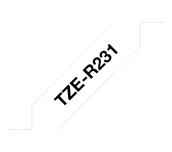 TZe-R231 - Cassette à ruban tissu Brother originale – Noir sur blanc, 12 mm de large