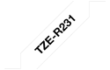 Brother TZe-R231 Касета с лента за панделки, черен текст на бял фон