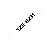 Cassette à ruban tissu TZe-R231 Brother originale – Noir sur blanc, 12 mm de large