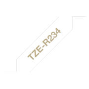 Brother TZe-R234 Textilband – gold auf weiß