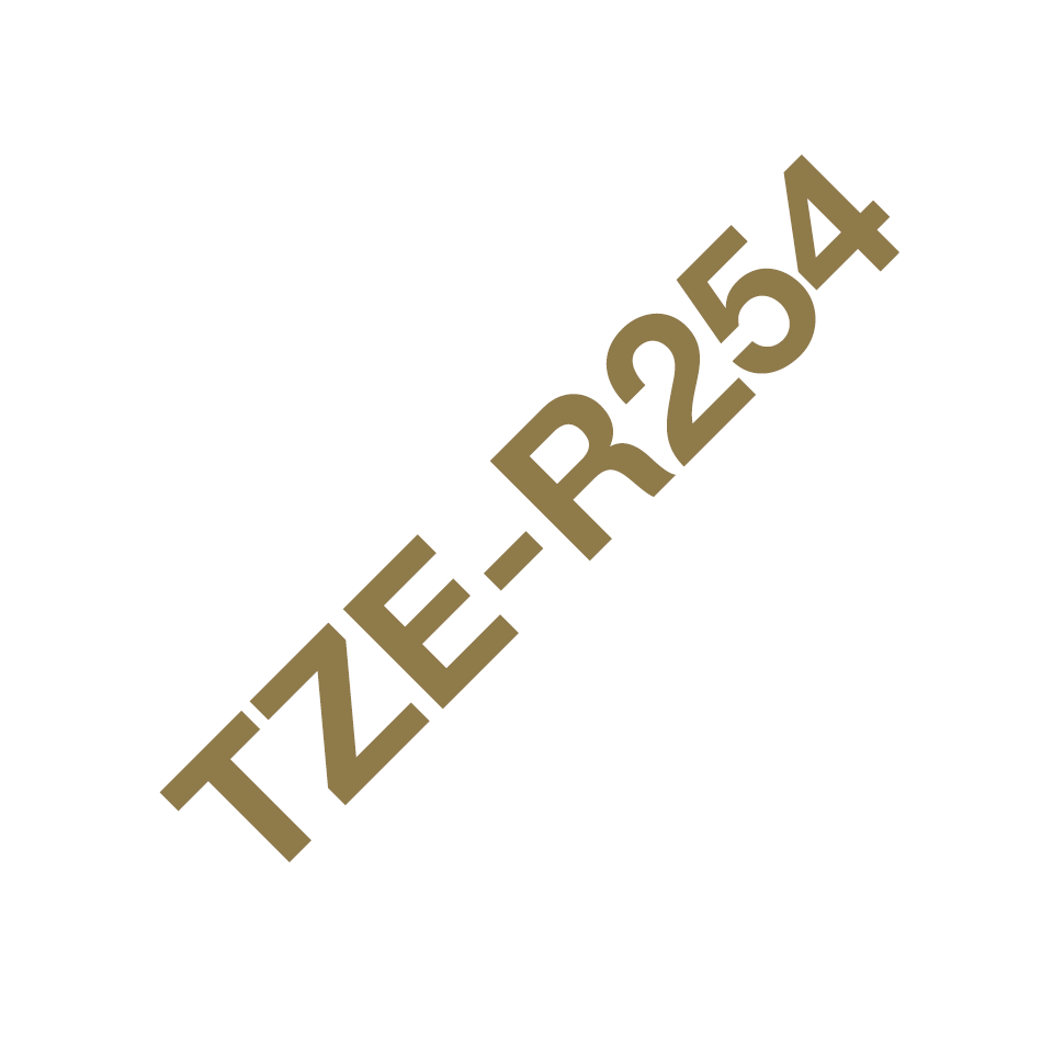 Brother TZe-R254 Textilband – gold auf weiß