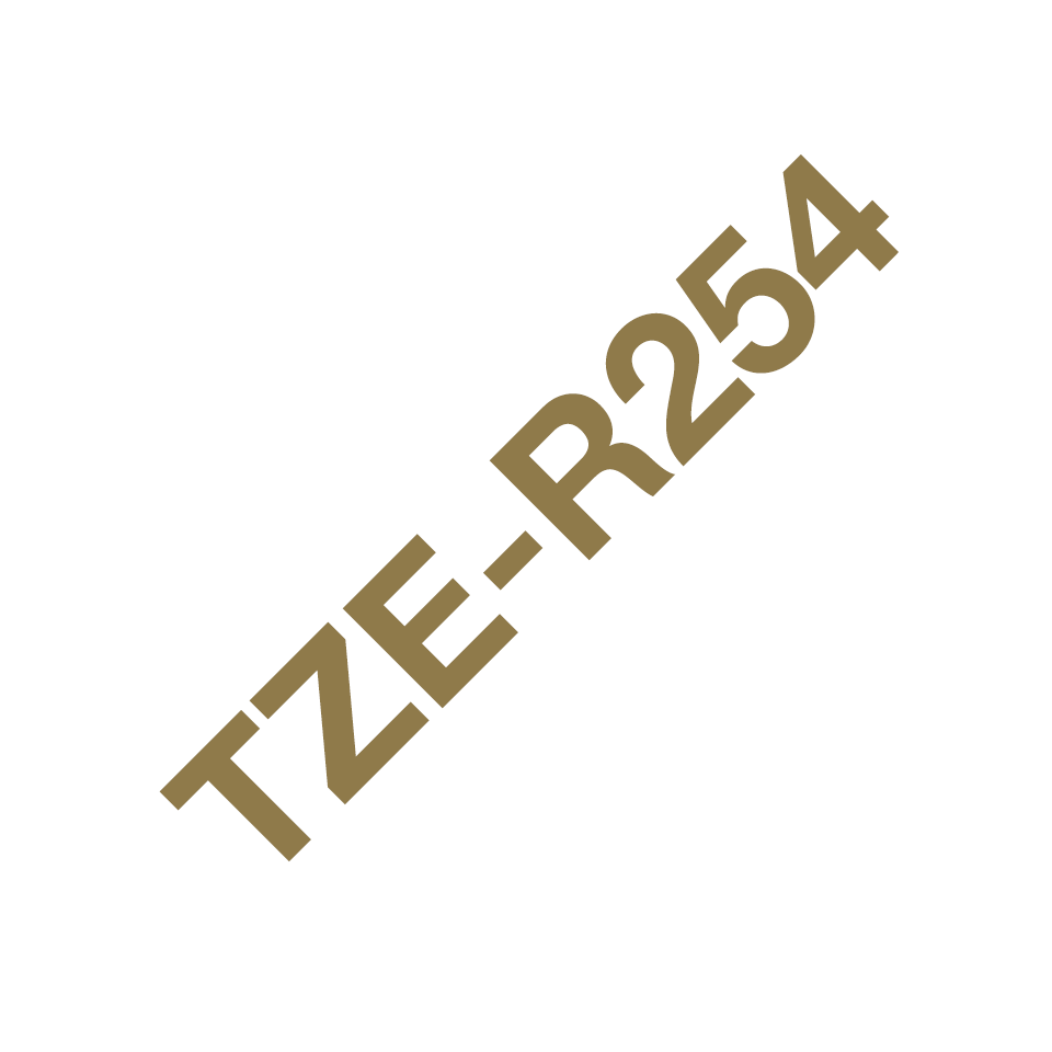 TZe-R254 24mm gold on white TZe ribbon