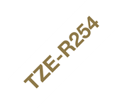 Brother TZe-R254 Textilband – gold auf weiß