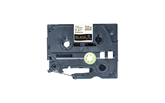 Originele Brother TZe-R334 lintcassette – goud op zwart, 12 mm breed 2