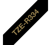 TZe-R334 - Cassette originale à ruban tissu - or sur noir - pour étiqueteuse Brother - 12 mm de large