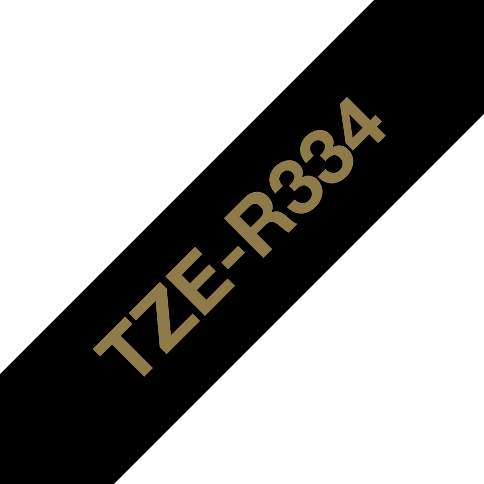 Páska TZe-R334 12 mm zlatý tisk na černé