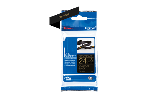 Originele Brother TZe-R354 lintcassette – goud op zwart, 24 mm breed 3