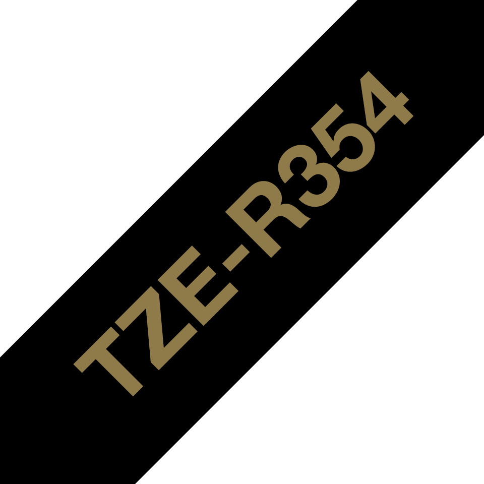 Brother P-touch TZeR354 gull på sort 24 mm bredt silkebånd