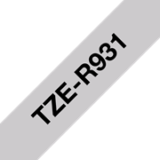 Genuine Brother TZe-R931 Ribbon Tape Cassette – Black on Silver, 12mm wide