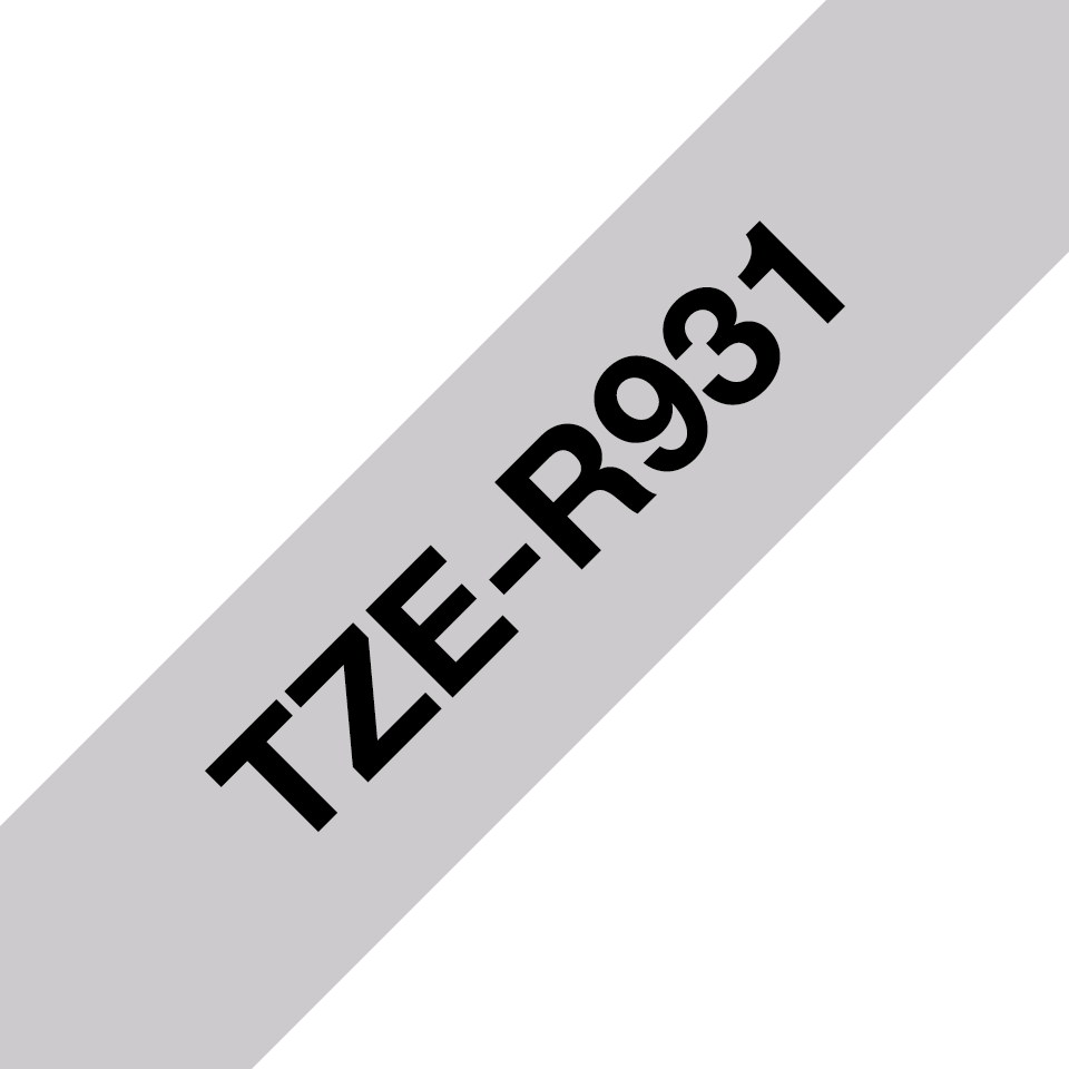 Genuine Brother TZe-R931 Ribbon Tape Cassette – Black on Silver, 12mm wide