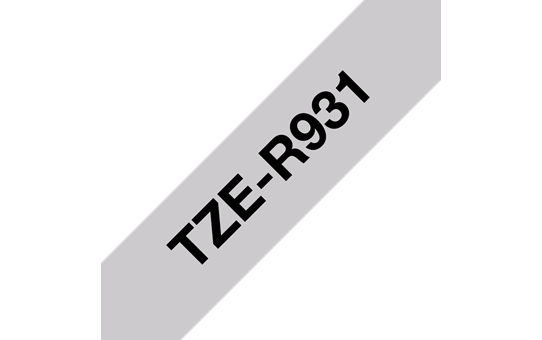 Castă cu bandă panglică originală Brother TZe-R931 – negru pe argintiu, 12mm lățime