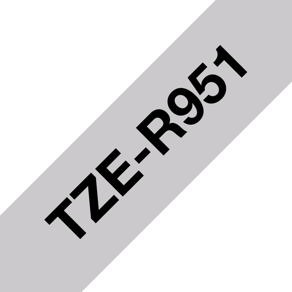 TZe-R951 24mm black on silver TZe ribbon