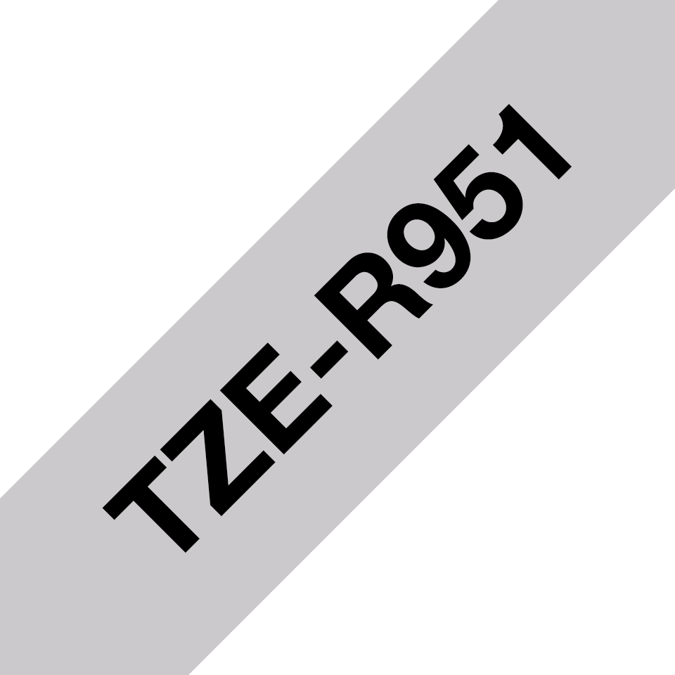TZe-R951 24mm black on silver TZe ribbon