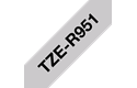 Alkuperäinen Brother TZeR951-satiininauha – musta teksti hopeanvärisellä nauhalla, 24 mm