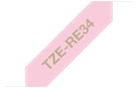Original Brother TZeRE34 silkebånd – gull på rosa, 12 mm bred