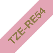Genuine Brother TZe-RE54 Ribbon Tape Cassette – Gold on Pink, 24mm wide
