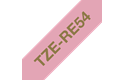 Äkta Brother TZe-RE54 satinbandskassett – guld på rosa, 24 mm brett band