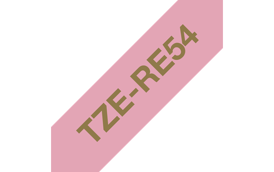 Alkuperäinen Brother TZeRE54 -satiininauha – kullanvärinen teksti pinkillä nauhalla, 24 mm