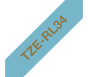 Genuine Brother TZe-RL34 Ribbon Tape Cassette – Gold on Light Blue, 12mm wide