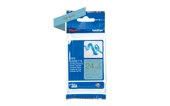 TZe-RL54 - Cassette originale à ruban tissu - or sur bleu clair - pour étiqueteuse Brother - 24 mm de large 2